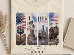 USA 250th Anniversary T-Shirt, Route 66, Statue of Liberty Tee, Land Of The Free