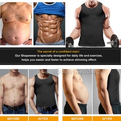 Gynecomastia Compresson Top Men’s Body Shaper Toning T-Shirt Ultra Durable Vest