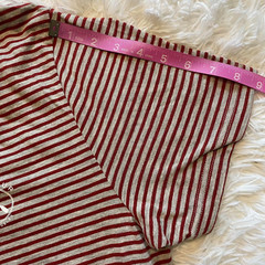 Five Four Mens Round Neck Short Sleeve T Shirt Gray and Red Striped Size Medium