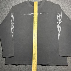 Vintage Interstate Thermal Shirt Tribal Y2K Grunge Waffle Knit Tattoo Heavy
