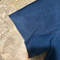 Cotton Citizen Shirt Mens Large Blue Short Sleeve Raw Split Hem 100% Supima USA