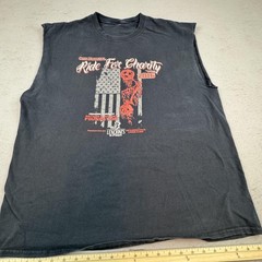 Ride For Charity Shirt Mens 2XL Black Sleeveless 2016 Nathan C Splant Foundation