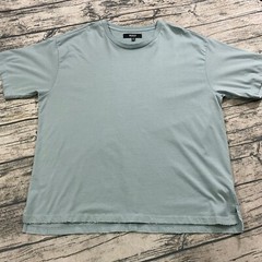 Hudson Los Angeles Mens XL Seafoam Green Raw Distressed Edge Crewneck T-Shirt