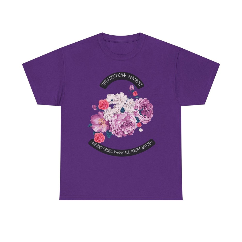 intersectional FEMINIST Pink Floral Bouquet Tee | Vintage Peonies Roses Graphic