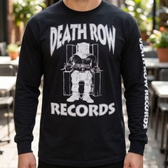 Death Row Records Long Sleeve Graphic T-Shirt Black Hip Hop Rap Tee Mens 5280