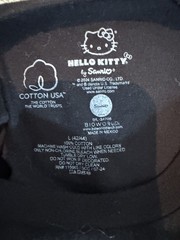 Hello Kitty Tokyo Speed Black Graphic Logo Crew Neck Tee 100% Cotton L