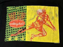 Vintage 1990s 90s Body Glove Volleyball Beach Surf Surfing Art T-Shirt, black L
