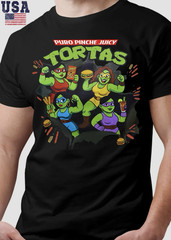 PURO PINCHE JUICY TORTAS FUNNY MEXICAN FOOD PARODY T-SHIRT LATINA NINJA STYLE