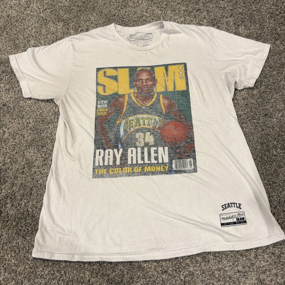 Mitchell and Ness Ray Allen Slam Cover Magazine Tee – Men’s Large – EUC