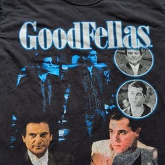 GoodFellas Shirt Mens Medium Black Movie Mafia Graphic Tee Crewneck Cotton
