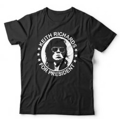Keith Richards For President Unisex TShirt S-5XL Stones Funny Homage
