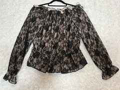 Victor Costa Black Lace Size L Long Sleeve Dress Shirt
