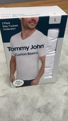 TOMMY JOHN 2 PACK STAY TUCKED V-NECK T-SHIRTS MEN’S SIZE L BRAND NEW IN BOX 🔥🔥