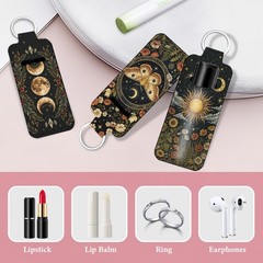 Chapstick Holder Key Chain Gothic Lunar Phases 6 Pieces, Chapstick Lipstick K…