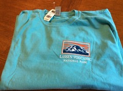 Lassen Volcanic National Park California T Shirt Mens Blue Cyan Color Long Sleev