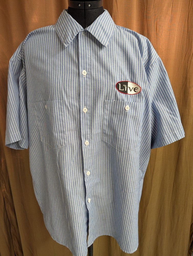 Vintage Live Band 1995 Tour Work Shirt Size XL Brokum Throwing Copper Tour