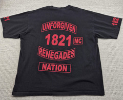 Pro Athletic Shirt Mens 2XL Black Unforgiven 1821 Renegades MC Biker Graphic Tee