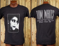Vintage Tom Waits Straight to the Top Concert T Shirt 1987 Black S128