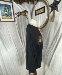 North River Mens Shirt Large Deer Rut Black Graphic Cotton Easy Care