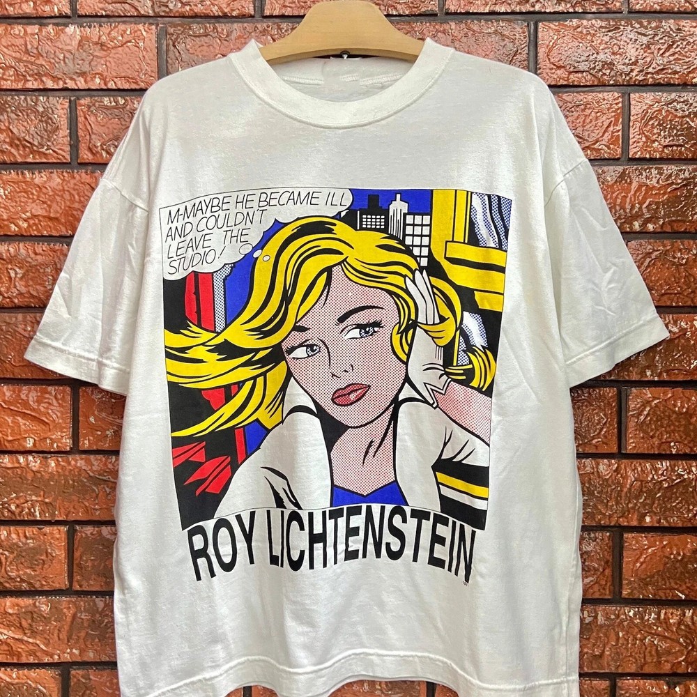 90s Roy Lichtenstein M-Maybe 1972 Pop Artwork T Shirt Reprint