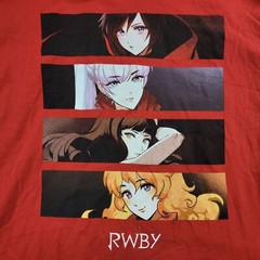 RWBY Ruby Mens Large Red T-Shirt Tee Long Sleeve Anime By Rooster Teeth
