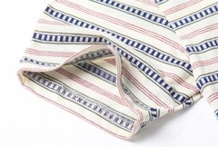 Beautiful Giant Men’s Fashion Striped Pocket T-shirt Crewneck Regular CREAM/BLUE