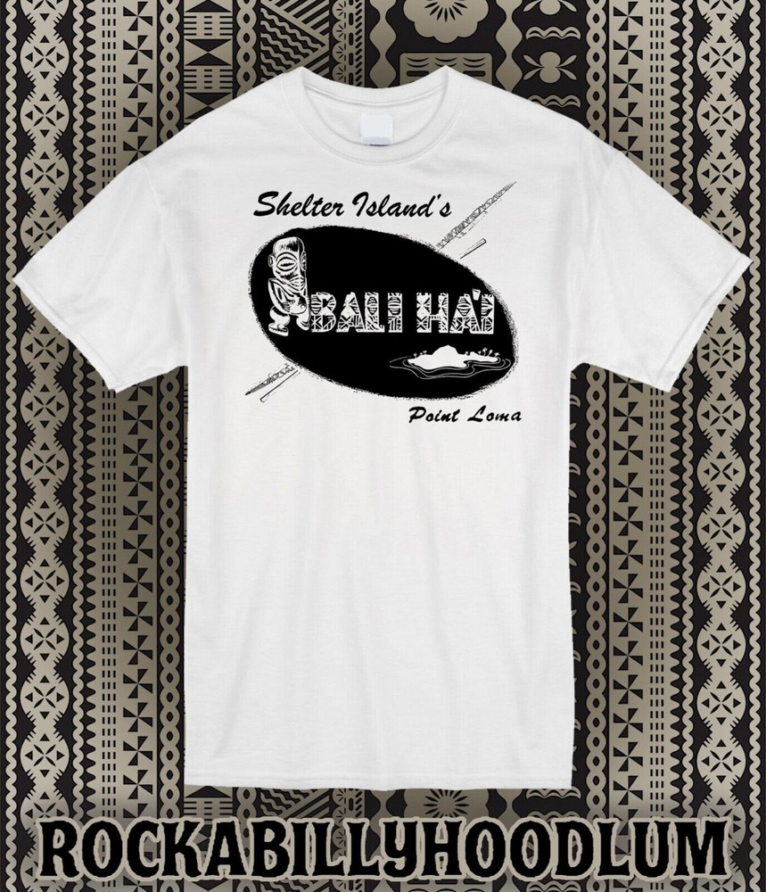 Retro Tiki Art Tee T Shirt Bar Mug Restaurant Bali Hai Shelter Island Point Loma