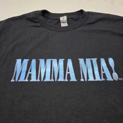 Size MEDIUM Mamma Mia! Black T-Shirt Short Sleeve Graphic Musical Tee