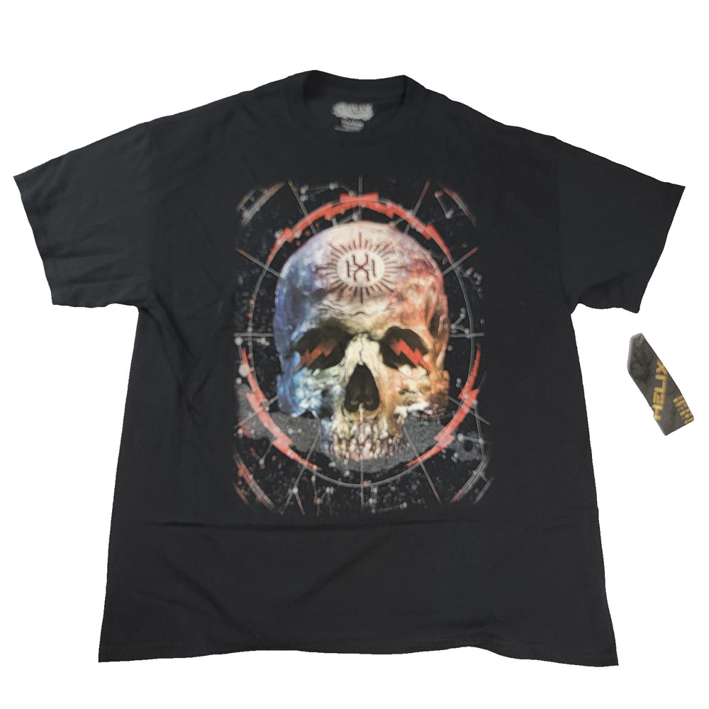 2 Pack Helix Mens XL Tshirts Black Skull & Southern Rebel Outlaw Biker (1082)