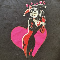 Vintage 1999 Harley Quinn DC Comics Graphic Tee Black XL Cotton Crew Neck RARE