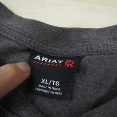 Ariat Shirt Mens Extra Large Gray Henley FR Fire Resistant Cat 2 Workwear