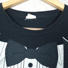 Vintage Tuxedo T Shirt Mens 2XL Black Bow Tie Formal Graphic Tee Novelty