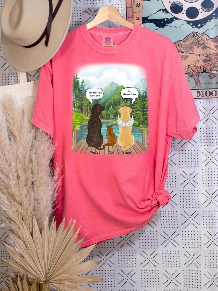 Custom Dog Cat Comfort Tee Personalized Pet Lover Shirt Animal Gift