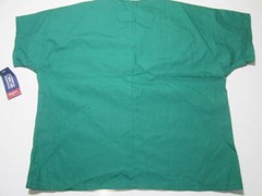 NWT Cherokee Unisex Size L V-Neck Shirt Green Short Sleeve Chest Pocket Workwear