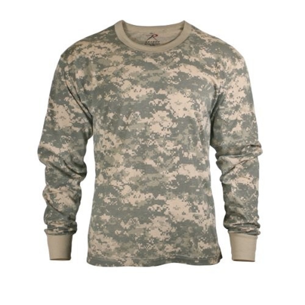 ACU Digital Camouflage LONG SLEEVE T-Shirt Hunting Camo US Army Combat Uniform