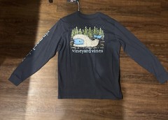 NWT Vineyard Vines Yeti Whale Long Sleeve Pocket Tee Men’s Medium Blue