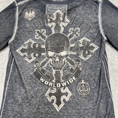 Y2K Long Sleeve Shirt Men’s Large Nobility Motors Grunge 1/4 Button Up Black