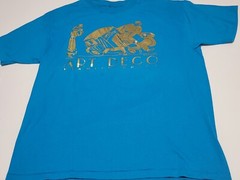 Vtg Art Deco Miami Florida C.G Designs ’92 Single Stitch XL Blue Gold Shirt USA