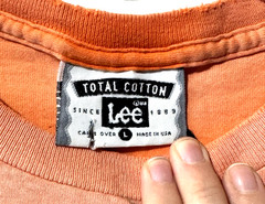Vintage Super Gradient Sun Faded WIP Workwear Work Pocket Front Orange T-Shirt S