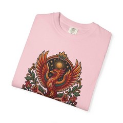 Embroidered Pomegranate Phoenix T-Shirt Graphic