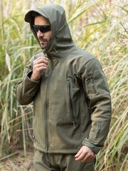 ReFire Gear Men’s Tactical Softshell Fleece Hooded Outdoor Jacket