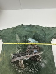 Vintage 2007 THE MOUNTAIN TIE-DYE STEAM TRAIN T-Shirt XL locomotive Y2K