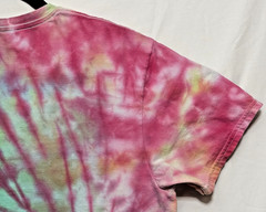 Handmade Tie Dye Radial Spiral Pattern Red Green Blue L Shirt 20″ W X 27″ L