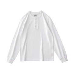 Vintage Men Long Sleeve Henry T-Shirt Pure Color Cotton Shirts Casual Tops