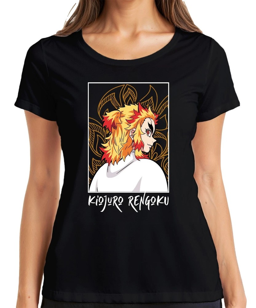 Kyojuro Rengoku Demon Slayer Flame Hashira Anime Graphic Tee Manga Shirt