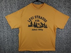 Levi’s Strauss Authentic Clothing Mountain Print Mens T-Shirt Yellow, Size Small