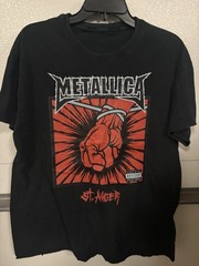 Hanes Metallica St. Anger Graphic Print Logo Black Tee Men’s Size L