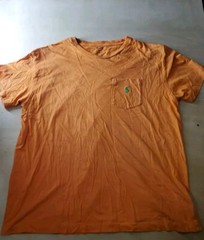 Vtg Polo Ralph Lauren Embroidered Logo T Shirt Apricot Pocket Short Sleeve Med