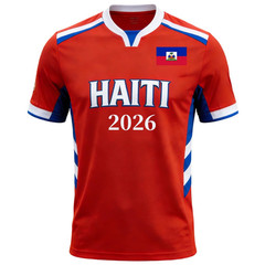 Haiti W- Cup 2026 Soccer Jersey Custom Name Number Mesh V-Neck T-Shirt
