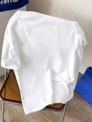 Men’s White Knitted Fabric T-Shirt With Los Angeles Graphic Print